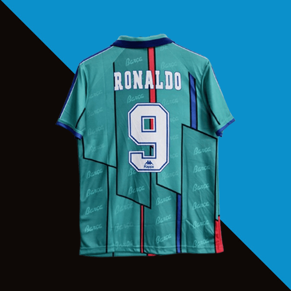 Fc barcelona 1995-96 ronaldo nazario home jersey Product number 9 printed