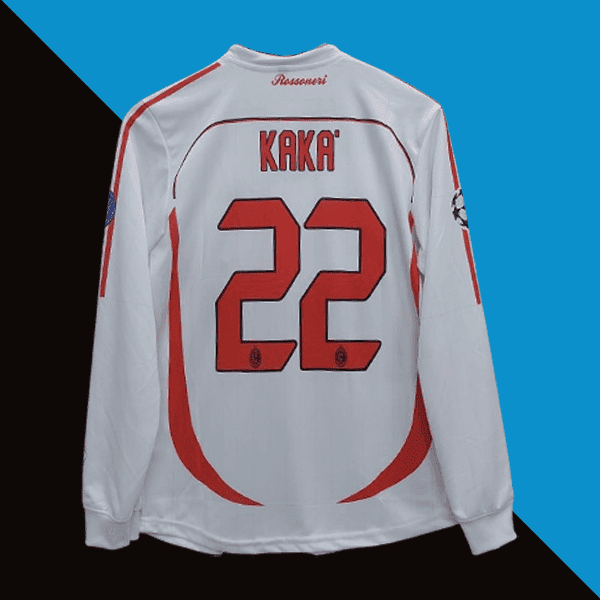 Kaka ac milan 2006-07 away full sleeve jersey product cyberried back print 22