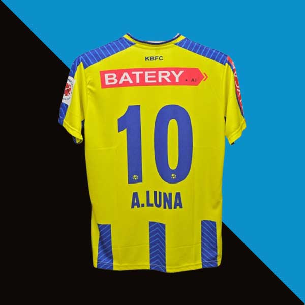 Kerala blasters 2024-25 home jersey luna 10 cyberried product back