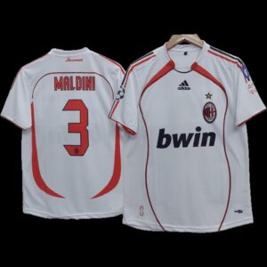 Maldini Ac Milan 2006-07 Away Half Sleeve Jersey | Embroidery