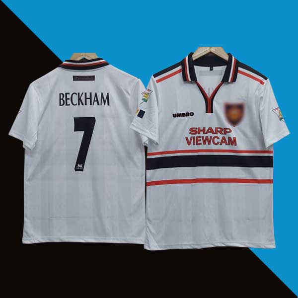 Manchester united 1998-99 away beckham jersey product cyberried