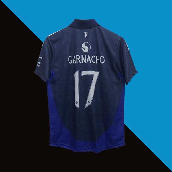 Manchester united 2024-25 away jersey cyberried product garnacho number 17 printed