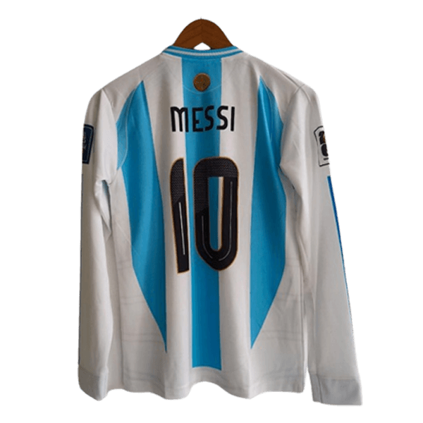 Lionel Messi Argentina Three Star Home Full Sleeve Jersey - Image 2