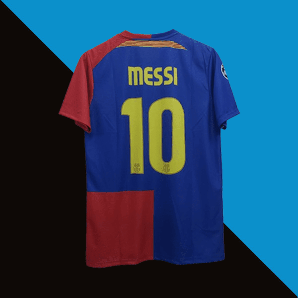 Messi barcelona 2008-09 ucl final half sleeve jersey product back