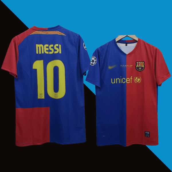 Messi barcelona 2008-09 ucl final half sleeve jersey product