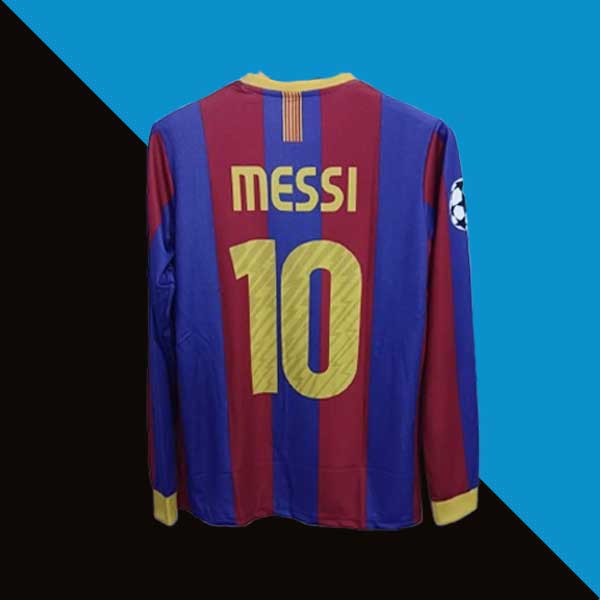 Messi barcelona number 10 full sleeve jersey product cyberried back print 10