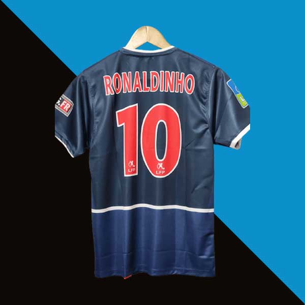 Psg 2002-03 Ronaldinho home jersey cyberried store number 10 printed