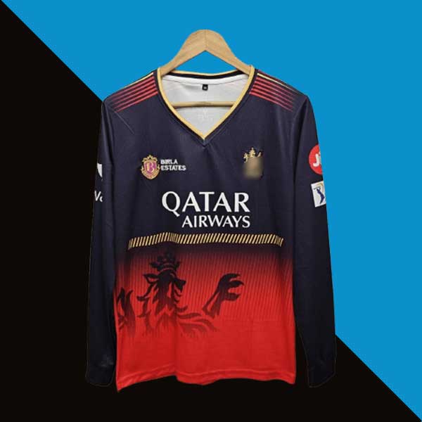 Rcb 2025 ipl home full sleeve jersey virat kohli 18 back product front