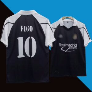 Real Madrid 2001-02 Luiz Figo Away Jersey | Retro Collection