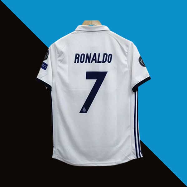 Real Madrid C.Ronaldo 2016-17 Home Half Sleeve Jersey - Cyberried