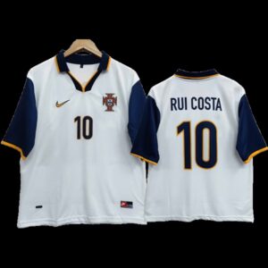Rui Costa 1998 Portugal Away Five Sleeve Jersey