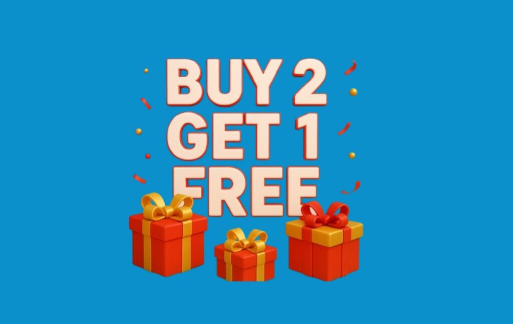 Buy two get 1 free offer cyberried store