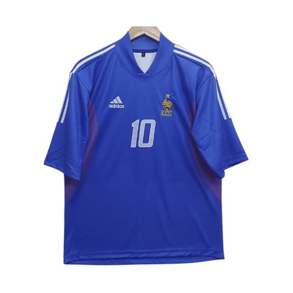 France 2002 Zidane Home Five Sleeve Jersey - Image 2