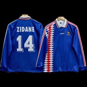 France 1994-96 Zidane Home Full Sleeve Jersey