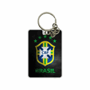 Brazil football logo keychain