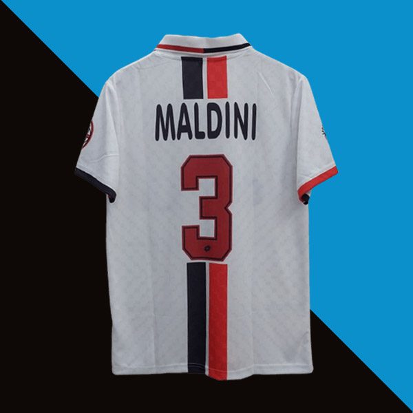 Maldini ac milan 1996-97 away jersey product cyberried number 3 printed