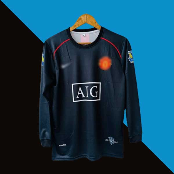 Manchester united 2007-08 away full sleeve jersey cr7 product front sublimation front