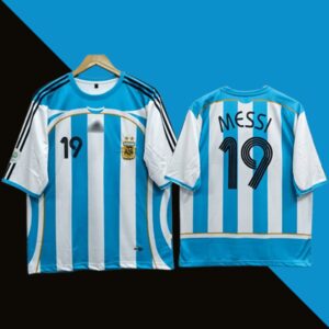 Messi Argentina 2006-07 Home Five sleeve Jersey