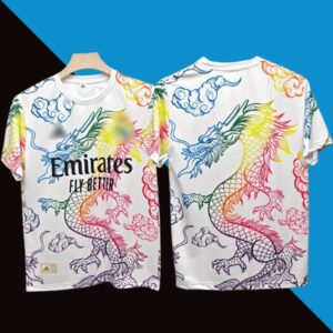 Real Madrid 2024-25 White Rainbow Dragon Jersey