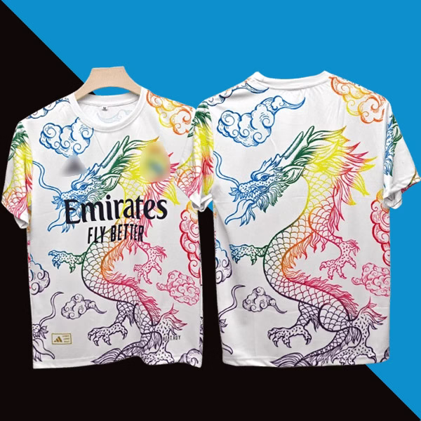 Real Madrid 2024-25 White Rainbow Dragon Jersey