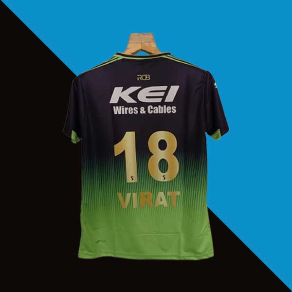 Royal challengers Bangalore green half sleeve jersey product cyberried back print 18
