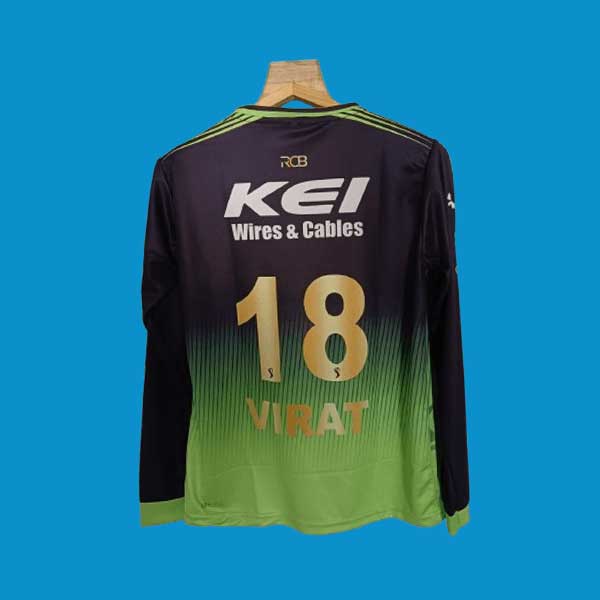 Royal challengers Banglore green away full sleeve jersey cyberried product back print 18