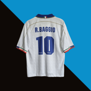 Italy Baggio 1996 Away Five Sleeve Jersey