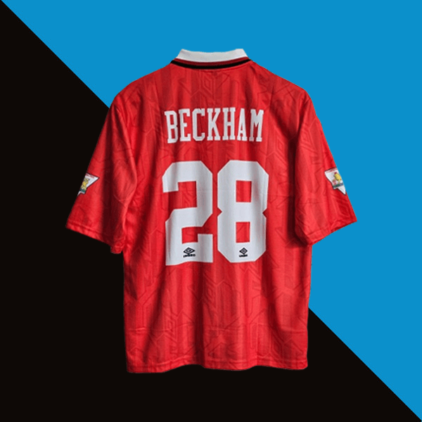 Manchester united Beckham 1992-93 home jersey product number 28 printed