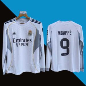 Real madrid 2025-26 home full sleeve mbappe number 9 printed