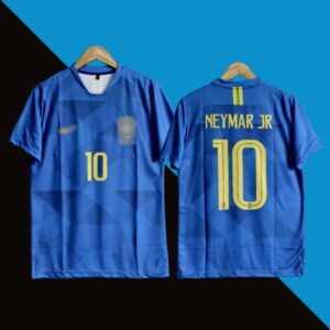 Brazil 2018-19 away jersey neymar jr number 10 front and back with blue color