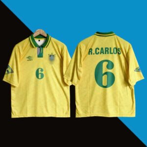 Brazil 1991-93 roberto carlos home five sleeve jersey product cyberried